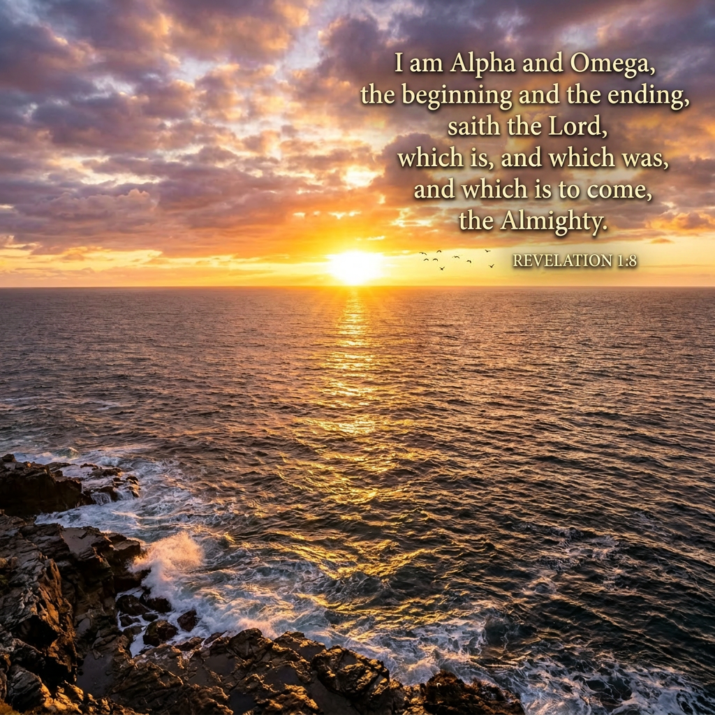 Sun setting over ocean with rocky cliffs and birds flying